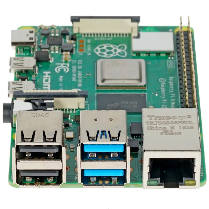 Одноплатный компьютер Raspberry Pi  4 Model B (RA502) Retail, 2GB RAM, Broadcom BCM2711 Quad core Cortex-A72 (ARM v8) 64-bit SoC @ 1.5GHz CPU, WiFi, Bluetooth, 40-pin GPIO, 2xUSB 3.0, 2xUSB 2.0,2x micro-HDMI, USB-C 5V Power разъем (RASP4442) (931175)