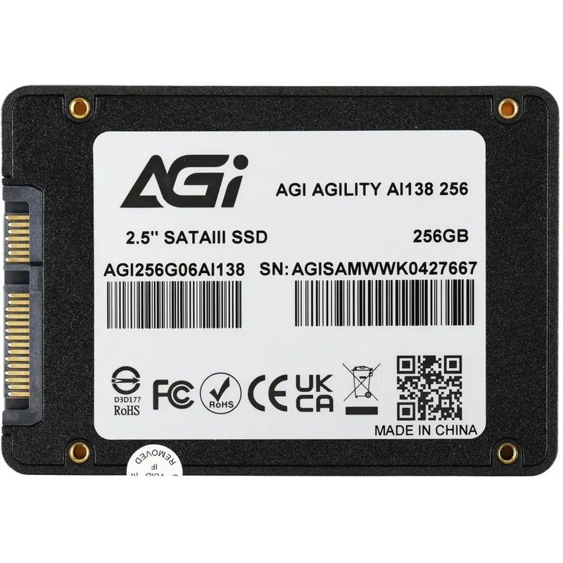 Твердотельный накопитель SSD AGI AI138 SSD 2.5'' 256GB RETAIL-Color Box 
