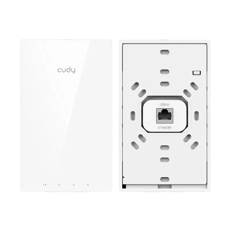 Точка доступа Wi-Fi CUDY AC1200 Gigabit Wall-Plate Access Point AC1200 Dual Band Gigabit Wall Plate Access Point,  MT7621DAN+MT7613B+MT7603E,  867Mbps at 5GHz + 300Mbps at 2.4GHz,  1 x Gigabit PoE-IN Port, 802.3af / at, 4 x Gigabit  RJ45 ports, LAN1 suppo