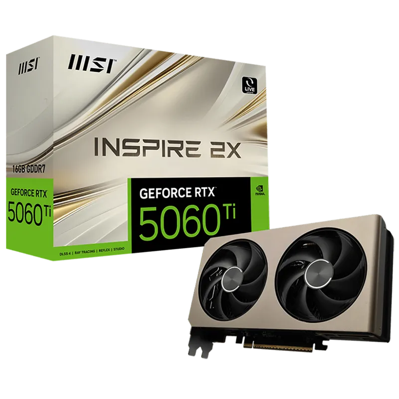 MSI RTX 5060 Ti 16G INSPIRE 2X//RTX 5060Ti, HDMI, DP*3, 16G , D7