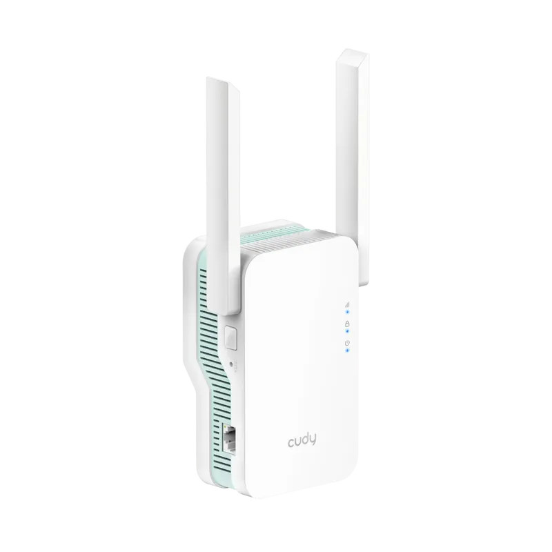 Усилитель сигнала CUDY  RE1500  Wi-Fi 6 AX1500 с поддержкой Mesh, режим точки доступа, чипсет: MediaTek, Cudy Mesh, скорость Wi-Fi: до 300 Мбит/с (2,4 ГГц) + до 1201 Мбит/с (5 ГГц), стандарты Wi-Fi: 802.11a/b/g/n/ac/ax, 1 порт Ethernet 10/100 Мбит/с, кноп