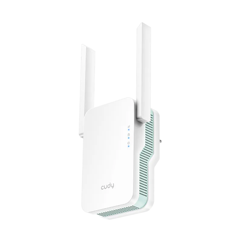 Усилитель сигнала CUDY  RE1500  Wi-Fi 6 AX1500 с поддержкой Mesh, режим точки доступа, чипсет: MediaTek, Cudy Mesh, скорость Wi-Fi: до 300 Мбит/с (2,4 ГГц) + до 1201 Мбит/с (5 ГГц), стандарты Wi-Fi: 802.11a/b/g/n/ac/ax, 1 порт Ethernet 10/100 Мбит/с, кноп
