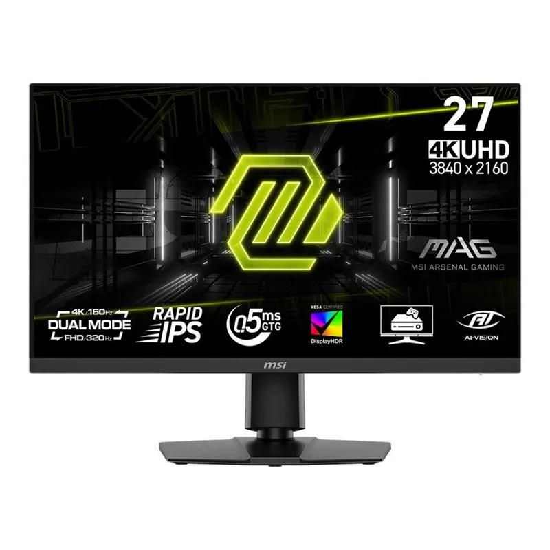 Монитор 27" MSI MAG 272URDF E16 Black (Rapid IPS, 3840x2160/1920x1080, HDMI+HDMI+DP, 0.5 ms, 178°/178°, 400 cd/m, 1000:1, 160Hz/320Hz)