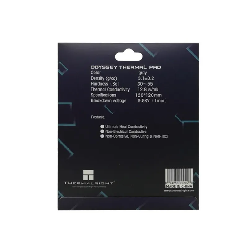 Листовой термоинтерфейс Thermalright Extreme Odyssey, размер 120x120 мм, толщина 1.5 мм, 12.8 Вт/(м·K)