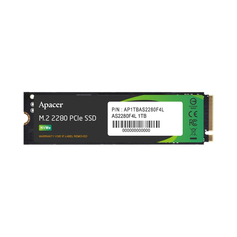 Apacer SSD AS2280F4L 1TB M.2 2280 PCIe Gen5x4, R10400/W8600 Mb/s, 3D NAND, MTBF 1.5M, NVMe, 600TBW, Retail, 5 years (AP1TBAS2280F4L-1)
