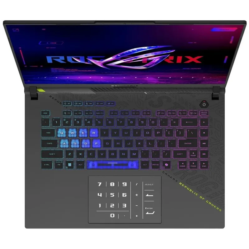 Ноутбук Asus ROG Strix G16 G614PR-RV089 Ryzen 9 8940HX 32Gb SSD1Tb NVIDIA GeForce RTX5070Ti 12Gb 16" IPS WUXGA (1920x1200) без ОС grey WiFi BT Cam (90NR0NJ7-M00620)