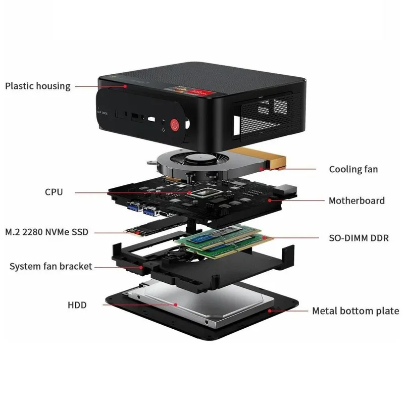 Мини-компьютер Beelink BL/SER5/5500U/16G/500G/2,5G* 1/Black