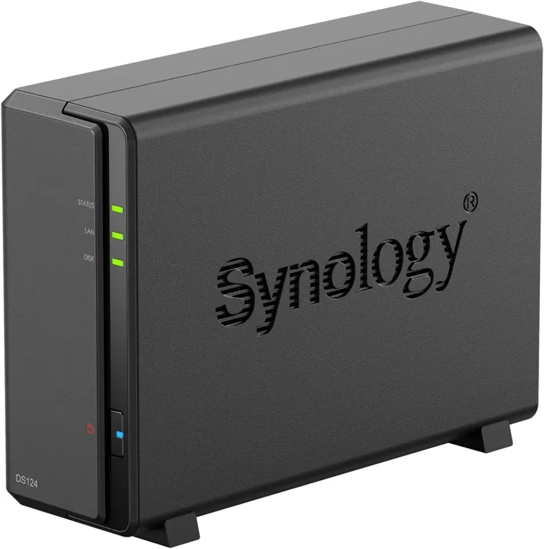 Системы хранения данных Synology DS124 QC 1.7GhzCPU/1Gb/upto 1HDDs/SATA(3,5'',2.5")/2xUSB3.2/1GigEth/iSCSI/2xIPcam(upto 12)/1xPS/1YW repl DS118