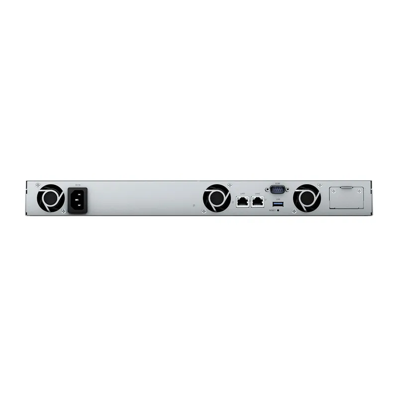Система хранения Synology 1U DC2,6GhzCPU/2Gb/RAID0,1,10,5,6/upto 4hot plug HDDs SATA(3,5' or 2,5')/1xUSB3.2/2GigEth/1xExpslot/iSCSI/2xIPcam/1xRPS/1YW/no rail
