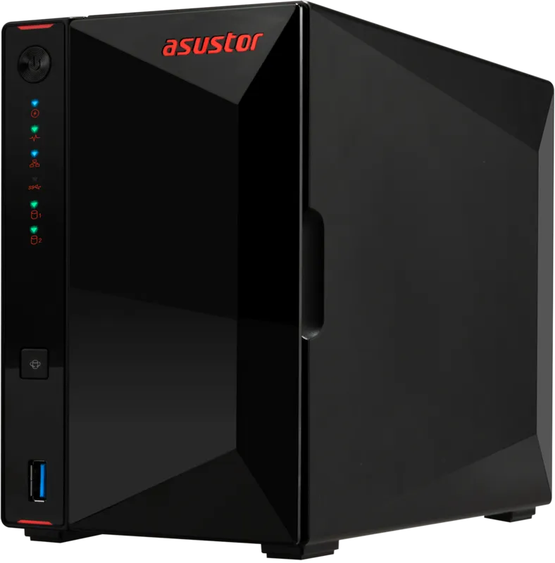 Cетевое хранилище ASUSTOR AS5402T 2-Bay NAS/Media player/Intel Celeron N5105 2.0GHz up to 2.9GHz, 4GB SO-DIMM DDR4, noHDD(HDD,SSD),/2x 2,5Gb (LAN)/3xUSB3.2,HDMI; 90IX01R1-BW3S20