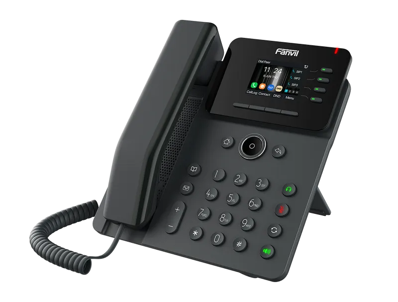 Fanvil Enterprise Phone 6-Party Local Conference HD voice 4 SIP lines 4 Line key 2.4 Inch color screen Opus+IPV6 12 DSS keys PSU