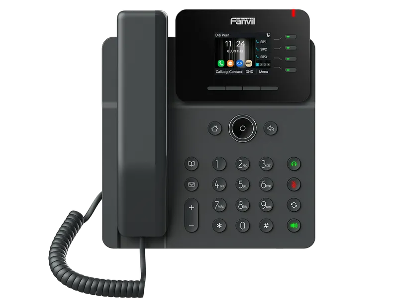 Fanvil Enterprise Phone 6-Party Local Conference HD voice 4 SIP lines 4 Line key 2.4 Inch color screen Opus+IPV6 12 DSS keys PSU