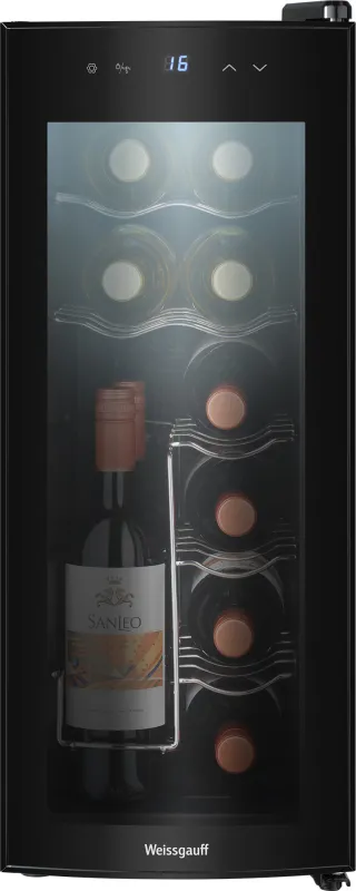 Винный шкаф Weissgauff WWC-12 Bottle 1-нокамерн. черный