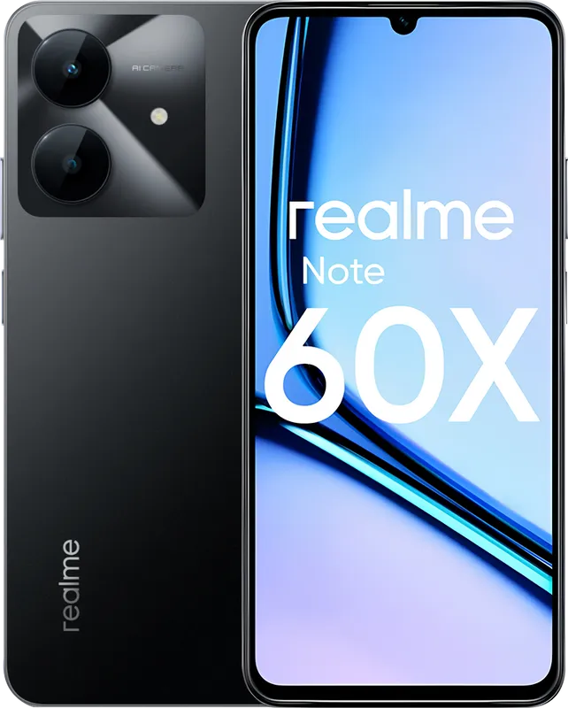 Смартфон Realme RMX3938 Note 60х 128Gb 4Gb черный моноблок 3G 4G 2Sim 6.74" 720x1600 Android 14 8Mpix 802.11 a/b/g/n/ac GPS GSM900/1800 GSM1900 A-GPS microSD max2048Gb