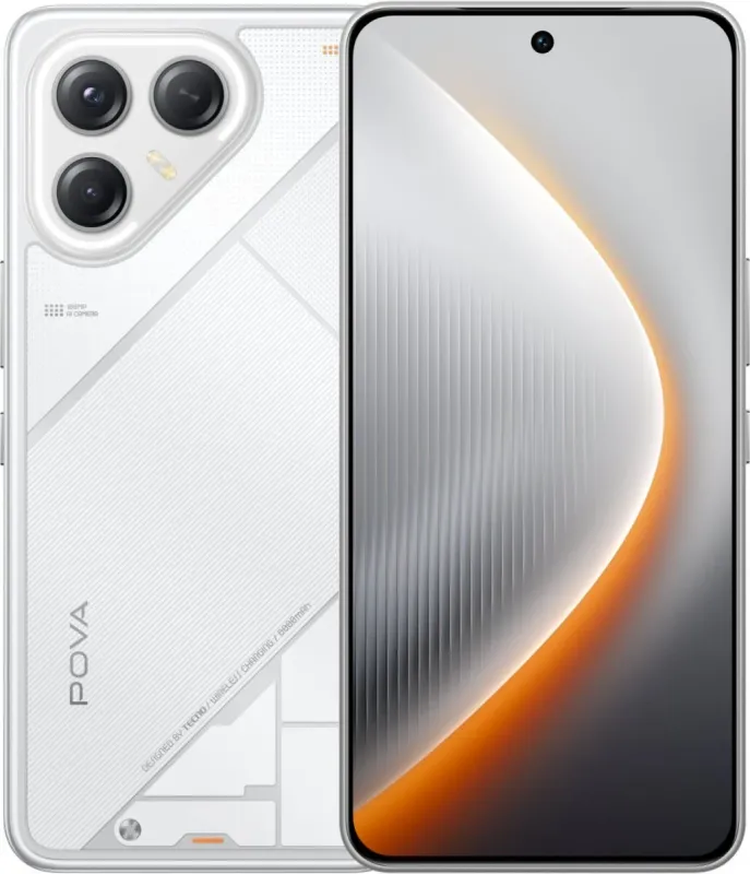 Смартфон Tecno Pova 7 Ultra 5G 256Gb 12Gb белый моноблок 3G 4G 6.8" 1080x2460 Android 14 50Mpix 802.11 a/b/g/n/ac NFC GPS GSM900/1800 Protect