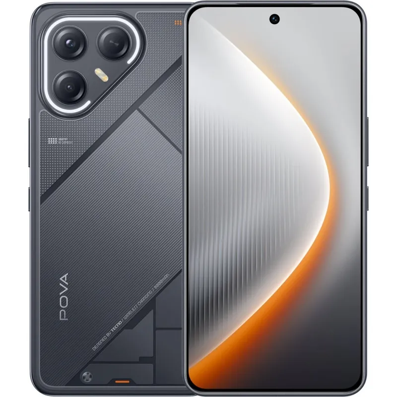 Смартфон Tecno Pova 7 Ultra 5G 256Gb 8Gb черный моноблок 3G 4G 6.8" 1080x2460 Android 14 50Mpix 802.11 a/b/g/n/ac NFC GPS GSM900/1800 Protect
