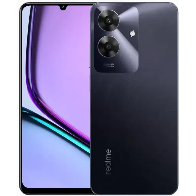 Смартфон Realme RMX3933 Note 60 128Gb 6Gb черный моноблок 3G 4G 2Sim 6.74" 720x1600 Android 14 32Mpix 802.11 a/b/g/n/ac GPS GSM900/1800 GSM1900 TouchSc A-GPS microSD
