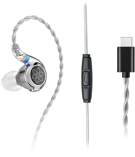 Гарнитура внутриканальные Fiio D11 Type C 1.2м серебристый проводные в ушной раковине (80004026)