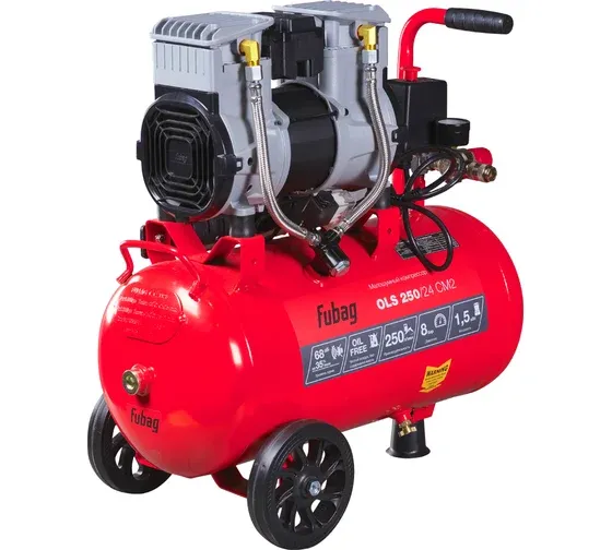 Компрессор поршневой Fubag OLS 250/24 CM2 безмасляный 250л/мин 24л 1500Вт красный/черный
