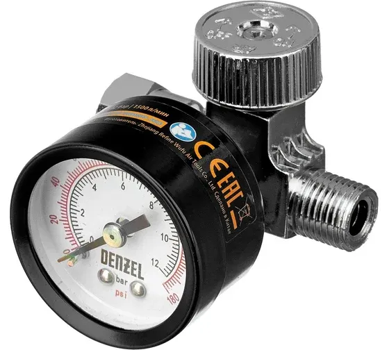Регулятор давления для компрессоров Denzel K1500 1500л/мин черный