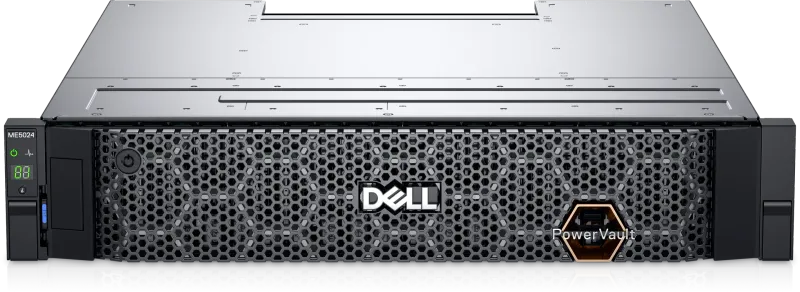 DELL PowerVault ME5024 2U/24SFF/10Gb iSCSI Base-T 8 Port Dual Controller/noHD/noTransceiver/bezel/2x580W/rails/1YWARR (210-BBOO) (ME5024-BASE-T-01t)