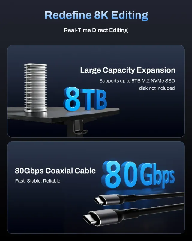 TerraMaster D1 SSD PLUS DAS/up to 1 SSD PCIe NVMe M.2 2280/1xUSB4(40Gbps)/1YW