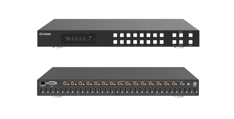 Матричный коммутатор Infobit [iMatrix H1616A] HDMI 16X16 4K60, Аудиовыход.
