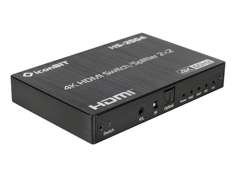 Коммутатор, усилитель распределитель HDMI IconBIT [HS-2504] 2х2, поддержка 4K60
