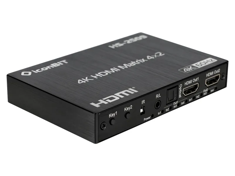 Матричный коммутатор HDMI IconBIT [HS-2509] 4x2, поддержка 4К60