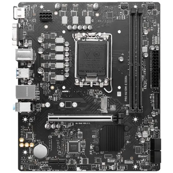 Материнская плата MSI PRO H610M-E DDR4 Soc-1700 Intel H610 2xDDR4 mATX AC`97 8ch(7.1) GbLAN+VGA+HDMI