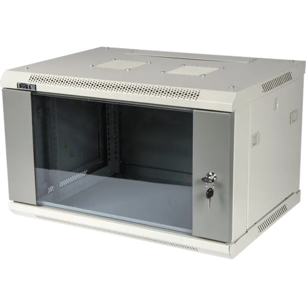 Шкаф коммутационный Lanmaster (TWT-CBWPG-6U-6X4-GY) настенный 6U 600x400мм пер.дв.стекл 60кг серый