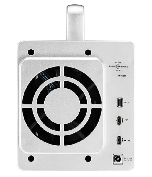 Система хранения данных TerraMaster D2-Thunderbolt3 DAS tower/JBOD,RAID0,1/up to 2 HS SATA(3,5' or 2,5')/1xDP1.4/2x40GbThunderbolt3/1xPS/1YW