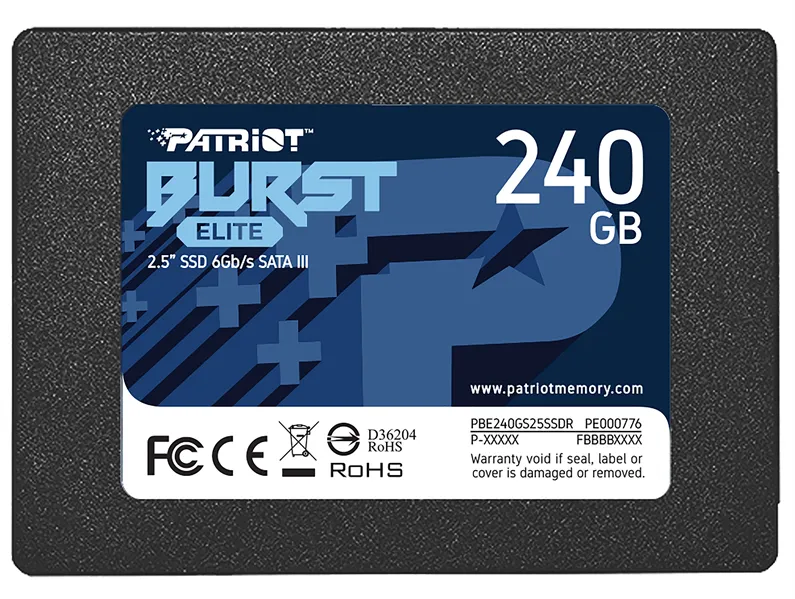 Твердотельный накопитель Patriot BURST ELITE 240GB SATA3 2.5" 450/320 240GB 3D