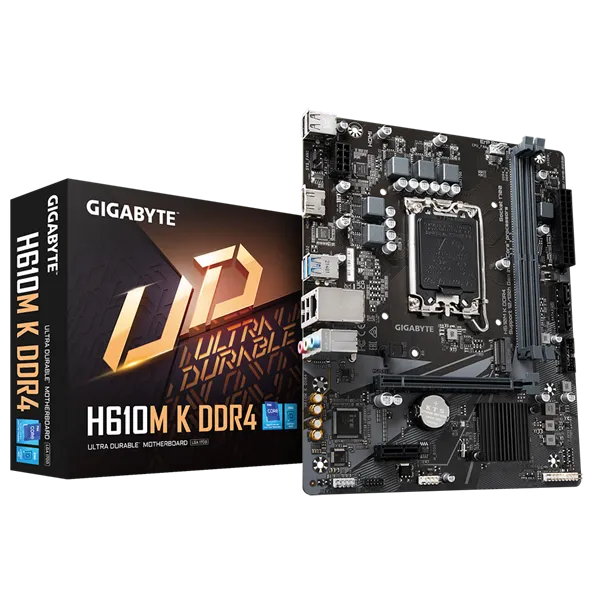 Материнская плата GIGABYTE H610M K DDR4, LGA1700, H610, 2*DDR4, HDMI,  2 SATA 6 Гб/с, M2, Audio, Gb LAN, USB 3.2, USB 2.0, mATX