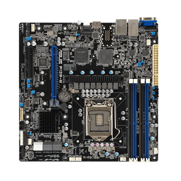 Серверная материнская плата ASUS Motherboard P12R-M,1xLGA1200,4x3200/2933/2666UDIMM(upto128GB),6xSATA3 6Gb/s p,1xM.2,2xPCIe Gen4 slot(1x16/1x8),2x1GbE,3Y Wr
