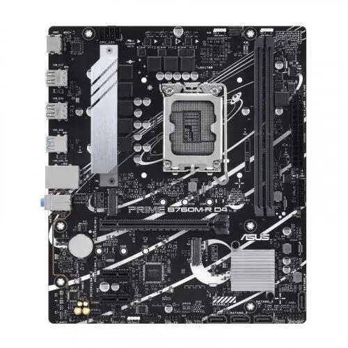 Материнская плата ASUS PRIME B760M-R D4, LGA1700, B760, 2*DDR4, HDMI, 4xSATA3 + RAID, M2, Audio, Gb LAN, USB 3.2, USB 2.0, mATX; 90MB1HA0-M0EAY0