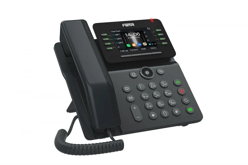 Телефон Fanvil V63 Enterprise Phone, 6-Party Local Conference, HD voice, 6 SIP lines, 2.7-inch (192x64) graphical LCD, Opus+IPV6, 15 DSS keys, PSU