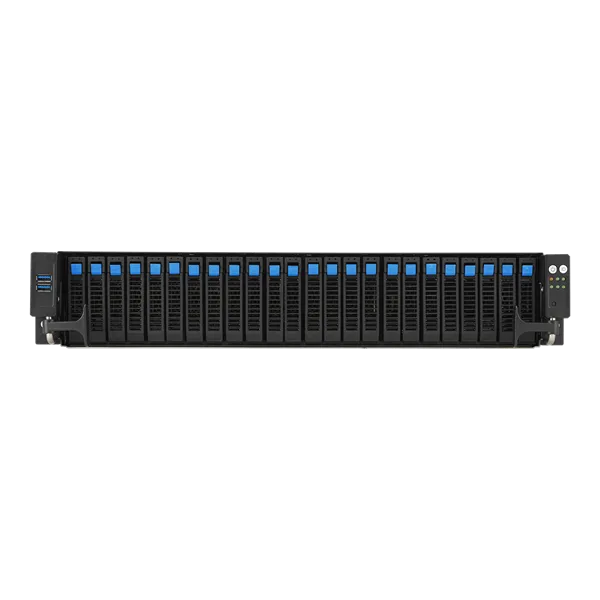 Сервер ASUS RS720-E11-RS24U 2U, 2xLGA4677, 32 DIMM DDR5, 24x 2.5"(12x NVMe+12x NVMe/SATA/SAS* hs), 2 x M.2 slot 2280, 2x10Gbe RJ45, 4 dual-slot GPU, 8 slots PCIe 5.0, 1x OCP 3.0*, 2x2600W