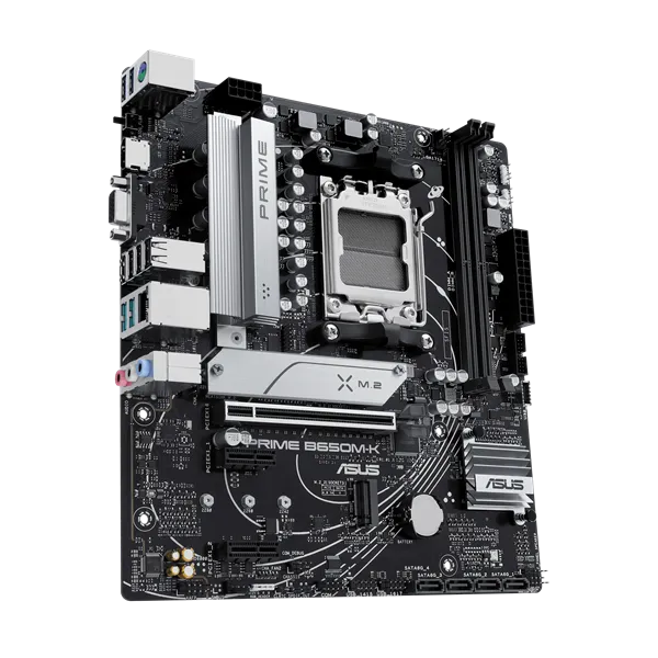 ASUS PRIME B650M-K, Socket AM5, B650, 2*DDR5, HDMI+VGA, 4xSATA 6+ RAID, 2xM2,  USB 3.2, USB 2.0, mATX; 90MB1F60-M0EAY0