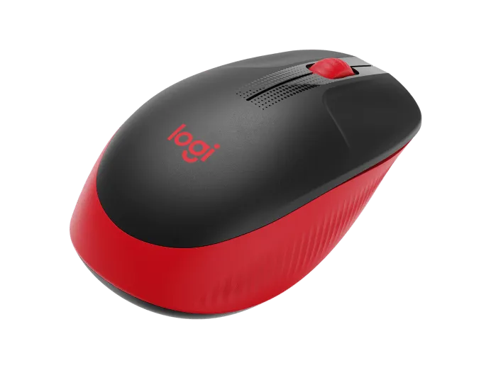 Мышь Logitech M190 черный/красный оптическая (1000dpi) беспроводная USB (2but)