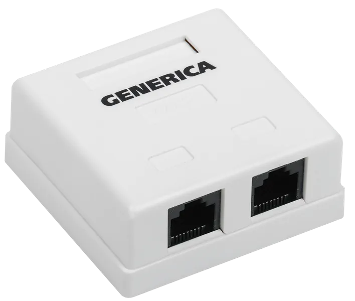 Розетка инф. настенная RJ45 кат. 5Е UTP 2 порта GENERICA