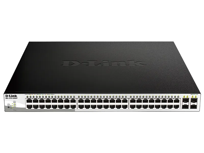 Коммутатор D-Link DGS-1210-52MPP/E2A (L2) 48x1Гбит/с 4SFP 48PoE 740W управляемый