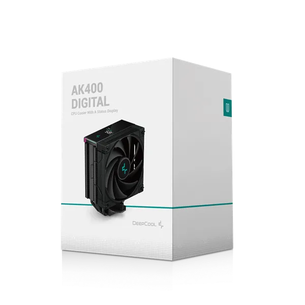 Кулер для процессора DEEPCOOL AK400 DIGITAL LGA1700/1200/115X/AM5/AM4 (18шт/кор, TDP 260W, PWM, Fan 120mm, 4 тепл. трубки, черный) RET