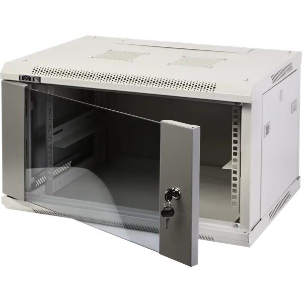 Шкаф коммутационный Lanmaster (TWT-CBWPG-6U-6X4-GY) настенный 6U 600x400мм пер.дв.стекл 60кг серый