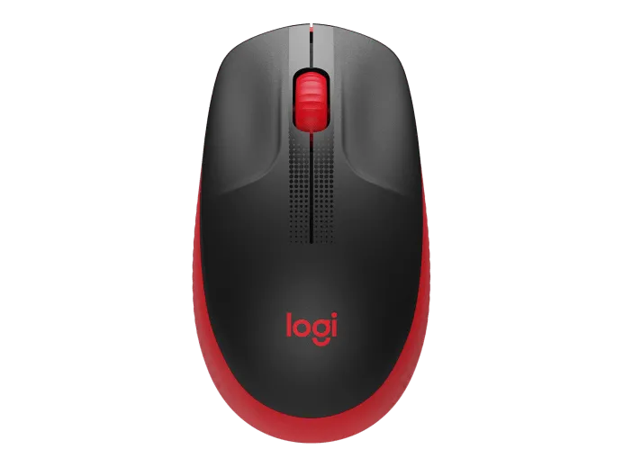 Мышь Logitech M190 черный/красный оптическая (1000dpi) беспроводная USB (2but)