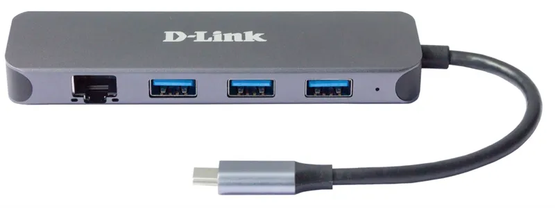 Концетратор usb D-Link USB-C Docking Station, 3xUSB 3.0 + USB-C/PD3.0 + Gigabit Ethernet