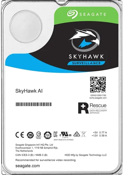 Жесткий диск Seagate SATA-III 10TB ST10000VE001 Surveillance SkyHawkAI 512E (7200rpm) 256Mb 3.5"