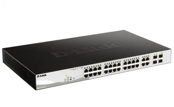 Коммутатор D-Link DGS-1210-28P/FL1A 28x1Гбит/с 4xКомбо(1000BASE-T/SFP) 24PoE 193W управляемый