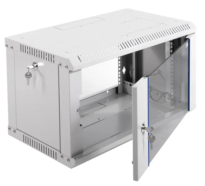 Шкаф коммутационный ЦМО ШРН-ЭКОНОМ (ШРН-Э-6.350) настенный 6U 600x350мм пер.дв.стекл 85кг серый 300мм 11.4кг 180град. 345мм