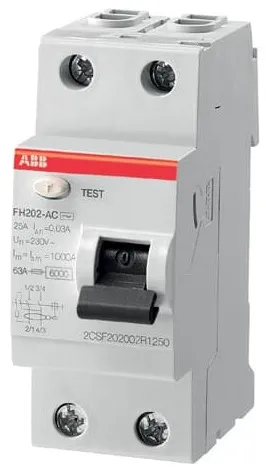 Выключатель дифф. тока ABB F202 (2CSF202004R1400) 40A 30мА AC 2П 230В 2мод (плохая упаковка)